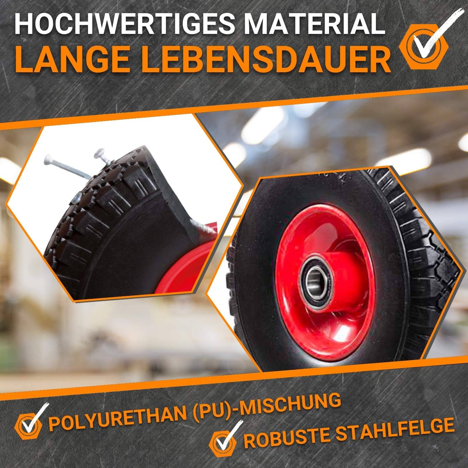 FRONTTOOL Sackkarrenrad pannensicher PU Cross 260 - Variante:2 Räder