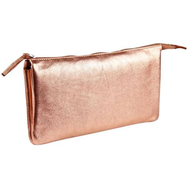 Tasche groß/flach Leder mit 2 Fächern 22x11cm copper