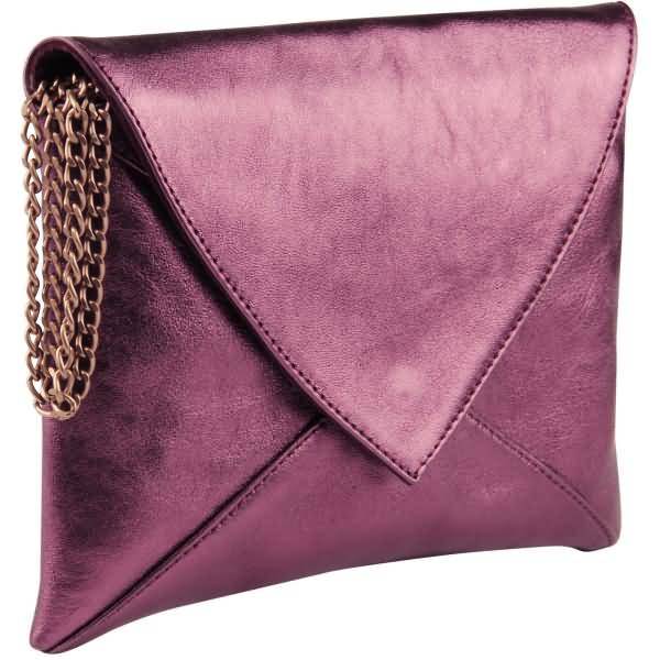 Handtasche/Clutch Esmeralda Leder 20x14cm cherry