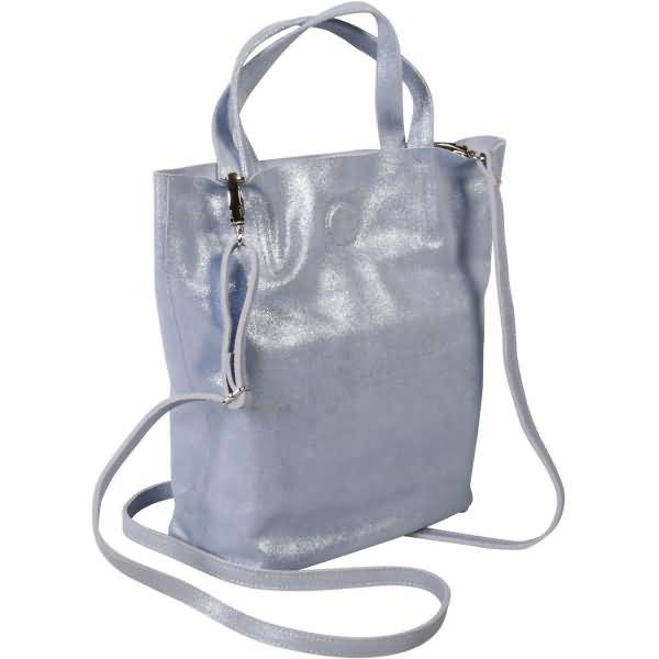 Tasche Federe Leder 16x9x23cm sky blue