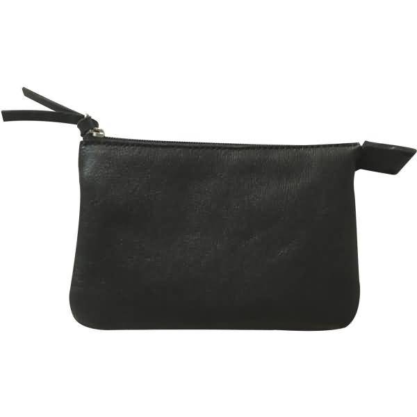 Tasche klein flach Leder mit 2 Fächern 13x9cm schwarz