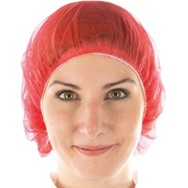 Baretthaube Bettina leichte Qualität DM 53cm rot VE=100 Stück