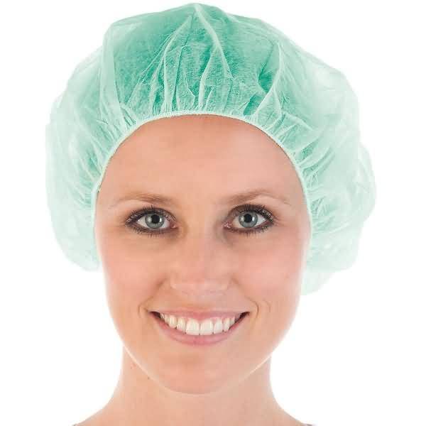 Baretthaube Bettina feste Qualität DM 53cm grün VE=100 Stück