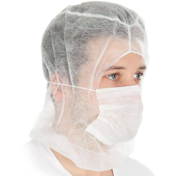 Astrohaube mit Mundschutz leichte Qualität XXL VE=100 Stück weiß