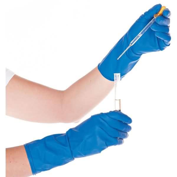 Latex-Handschuh High Risk puderfrei M 28cm dunkelblau VE=50 Stück