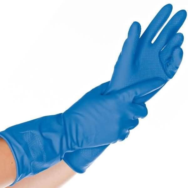 Haushalts-Handschuh Latex Bettina Soft S 30cm blau VE=12 Paar