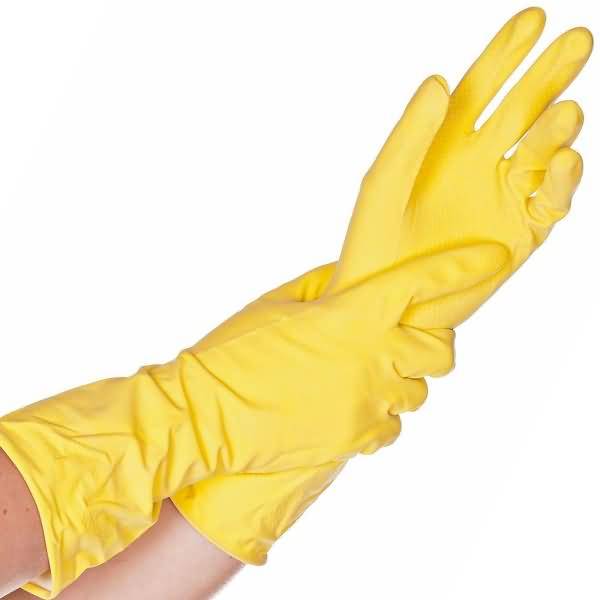 Haushalts-Handschuh Latex Bettina Soft L 30cm gelb VE=12 Paar