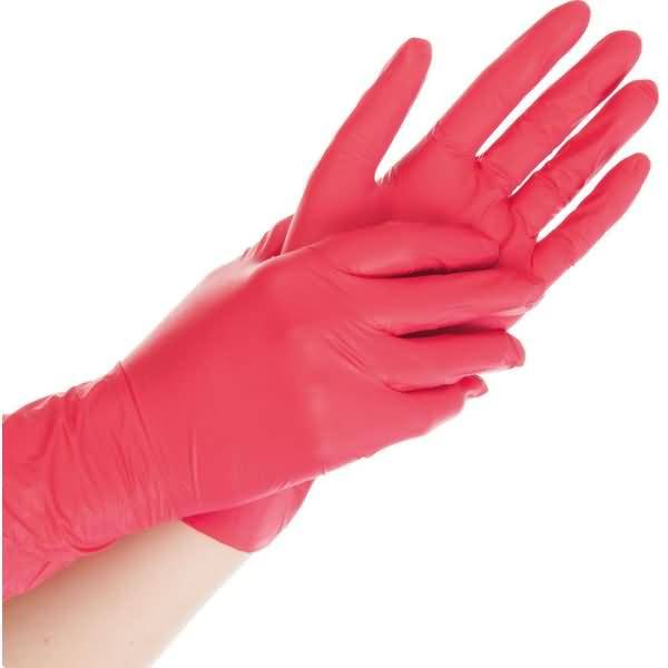 Nitril-Handschuh Safe Light puderfrei M 24cm rot VE=100 Stück