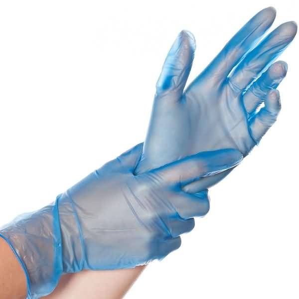 Vinyl-Handschuh Ideal puderfrei M 24cm blau VE=100 Stück