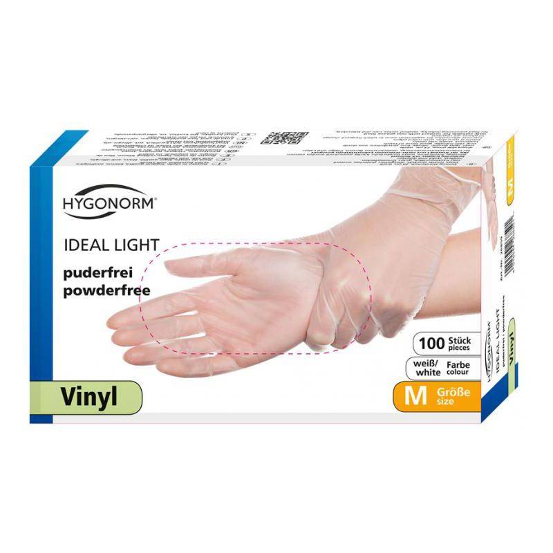HYGONORM Vinyl-Handschuh "IDEAL LIGHT", XL, weiß, puderfrei
