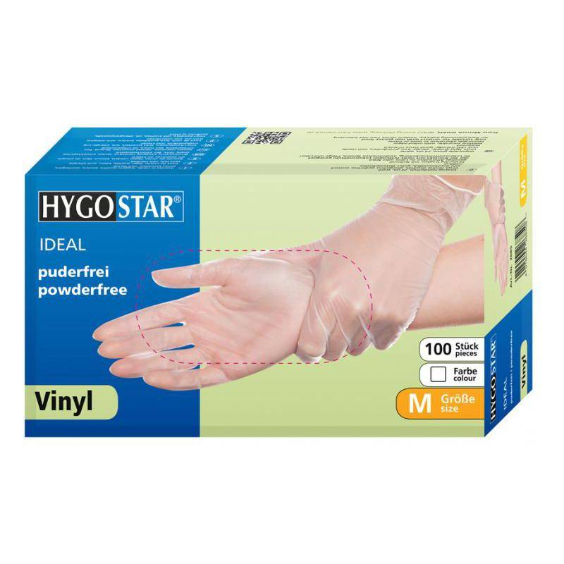 FRANZ MENSCH - Hygostar IDEAL - Handschuhe - Einweg - L - Vinyl - Transparent White (Packung mit 100)