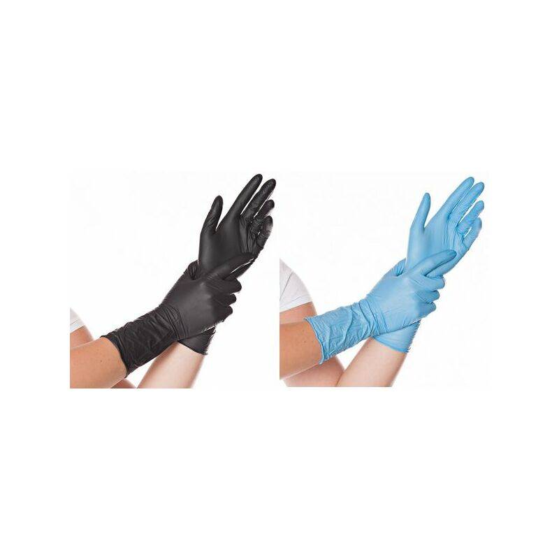 HYGOSTAR Nitril-Handschuh SAFE LONG, M, schwarz, puderfrei