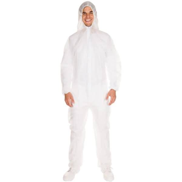 Overall mit Kapuze feste Qualität M weiß