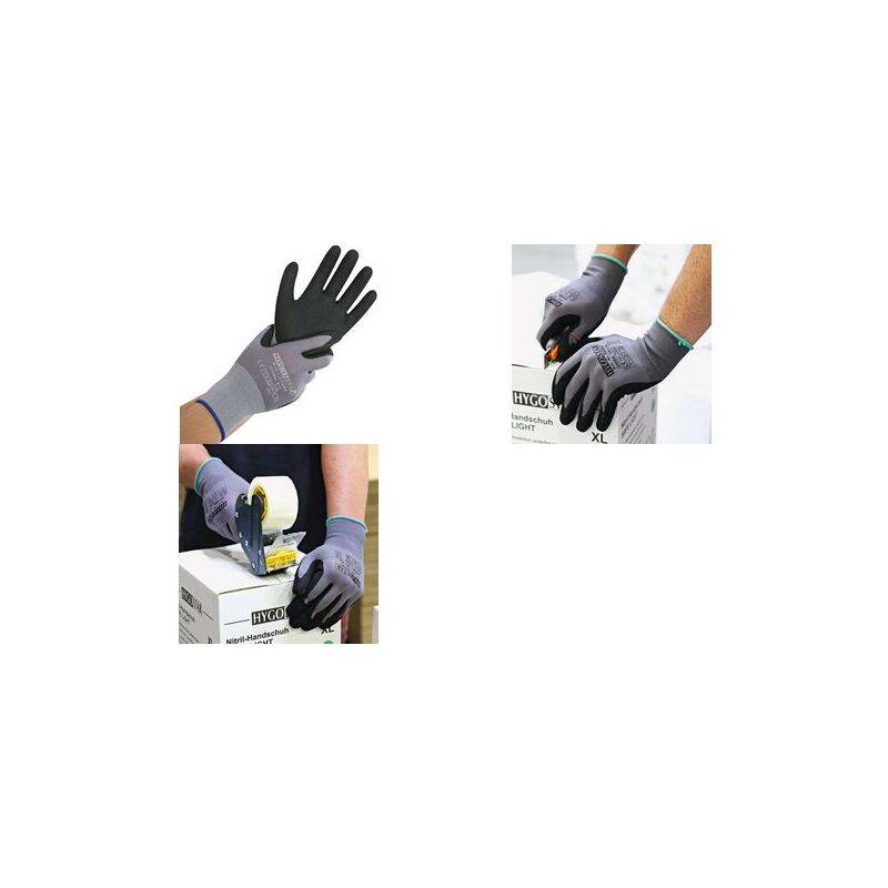 HYGOSTAR Feinstrickhandschuh Ergo Flex, grau/schwarz, M