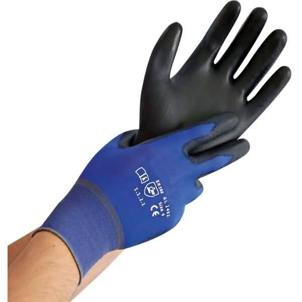 Nylon-Feinstrick-Handschuh Ultra Light S/7 blau-schwarz VE=12 Stück