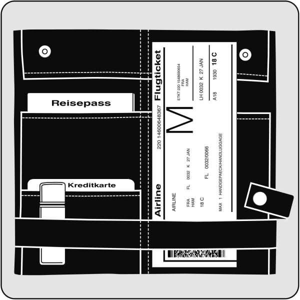 Organisationstasche Velobag Komfort 120x210mm schwarz