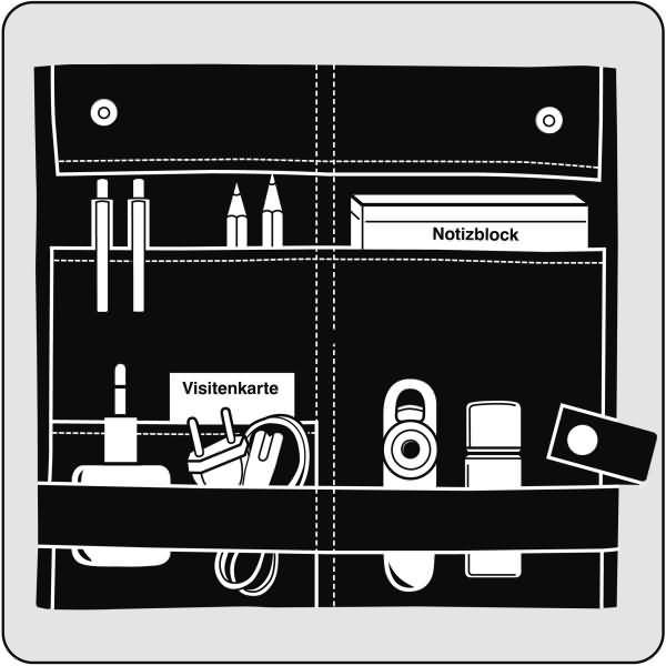 Organisationstasche Velobag Komfort 120x210mm schwarz