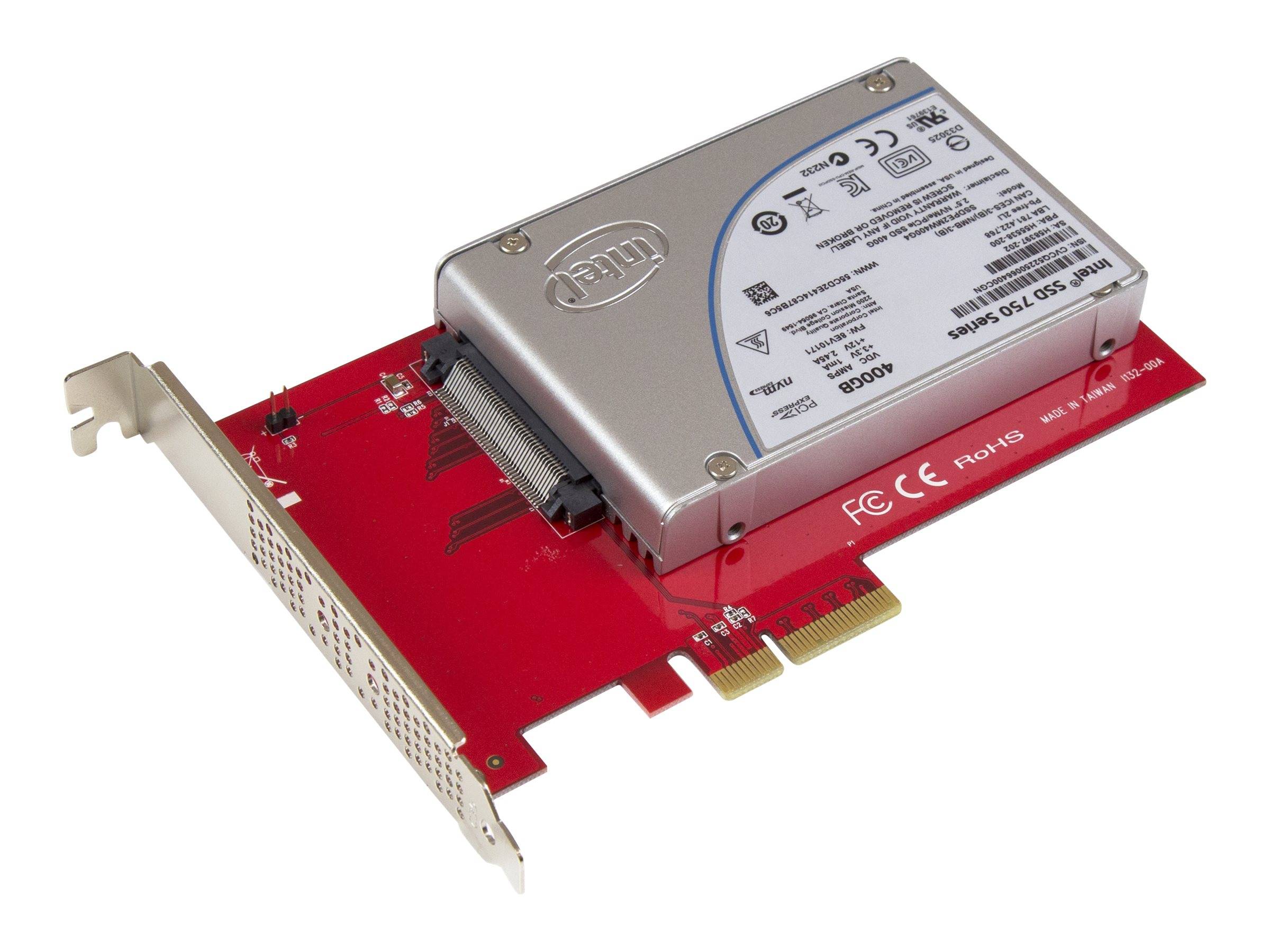 StarTech.com U.2 auf PCIe Adapter für 2,5"" U.2 NVMe SSD - SFF 8639 - 4x PCI Express 3.0 - NVMe PCIe Adapter - U.2 PCIe
