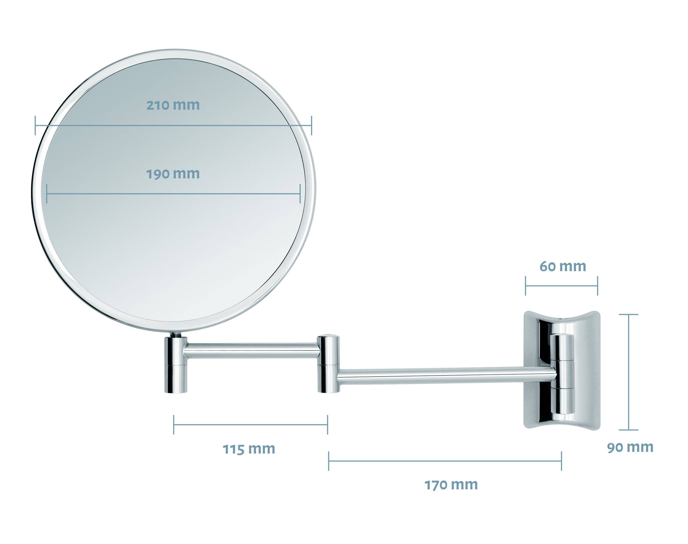 Libaro Kosmetikspiegel Imola 360° Schminkspiegel mit Wandmontage, Rasierspiegel doppelseitig mit Vergrößerung (3x / 10x)