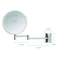 Libaro Kosmetikspiegel Imola 360° Schminkspiegel mit Wandmontage, Rasierspiegel doppelseitig mit Vergrößerung (3x / 10x) Libaro Kosmetikspiegel Imola 360° Schminkspiegel mit Wandmontage, Rasierspiegel doppelseitig mit Vergrößerung (3x / 10x)