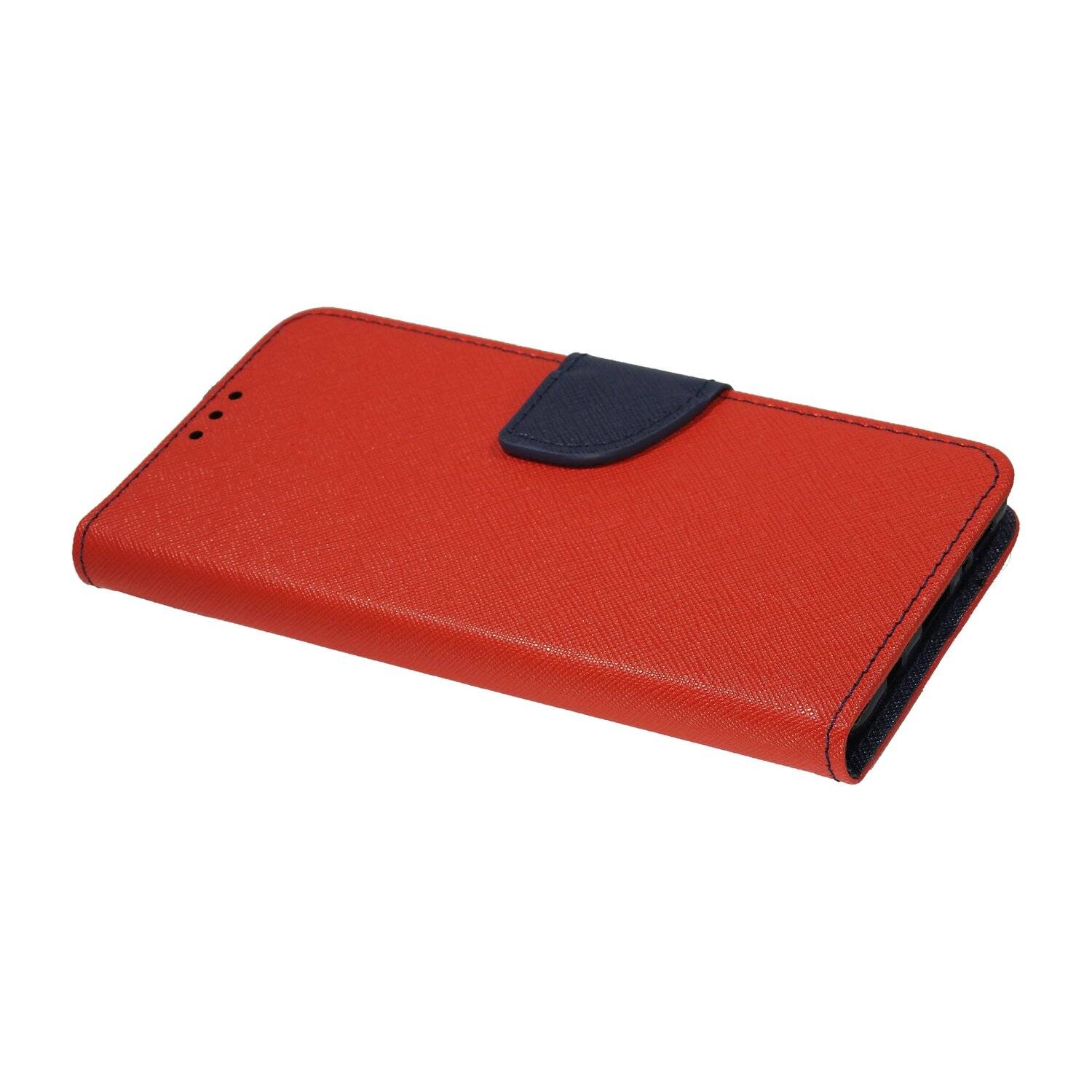 Buch Tasche "Fancy" für LG K62 Handy Hülle Etui Brieftasche Schutzhülle mit Standfunktion, Kartenfach Rot-Blau