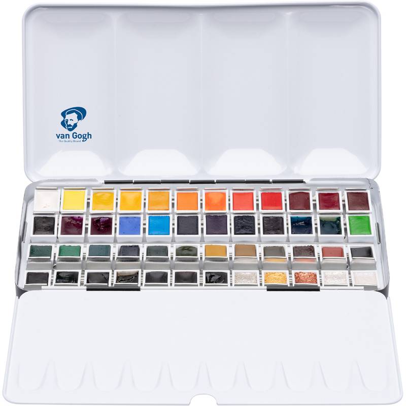 ROYAL TALENS Aquarellkasten Van Gogh, 48er Metall-Etui