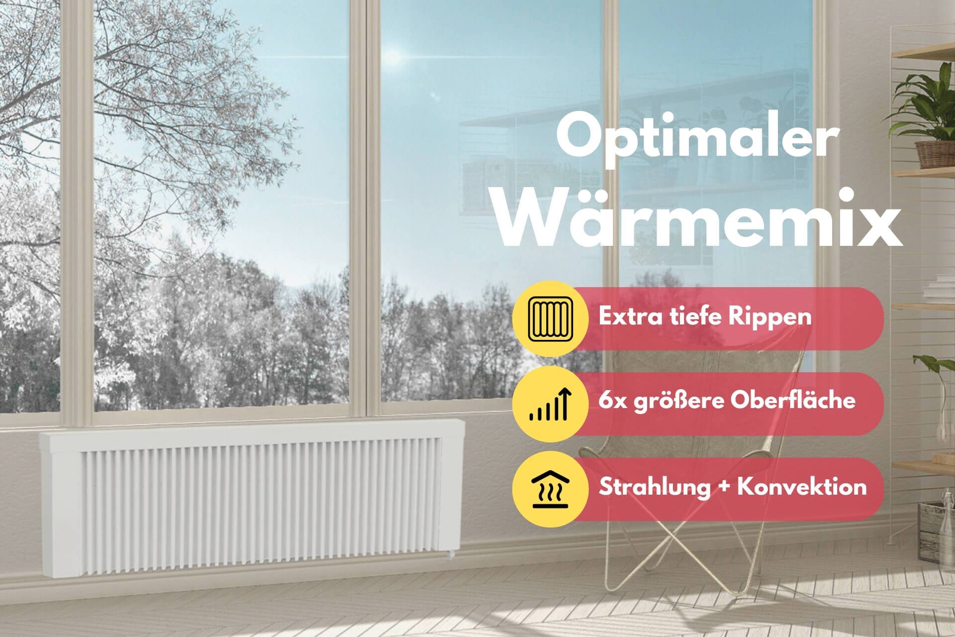Elektroheizung areo direct base niedrige Flächenspeicherheizung 1600 Watt - simples Thermostat - Appsteuerung ohne Zusatzhardware möglich von eVARM