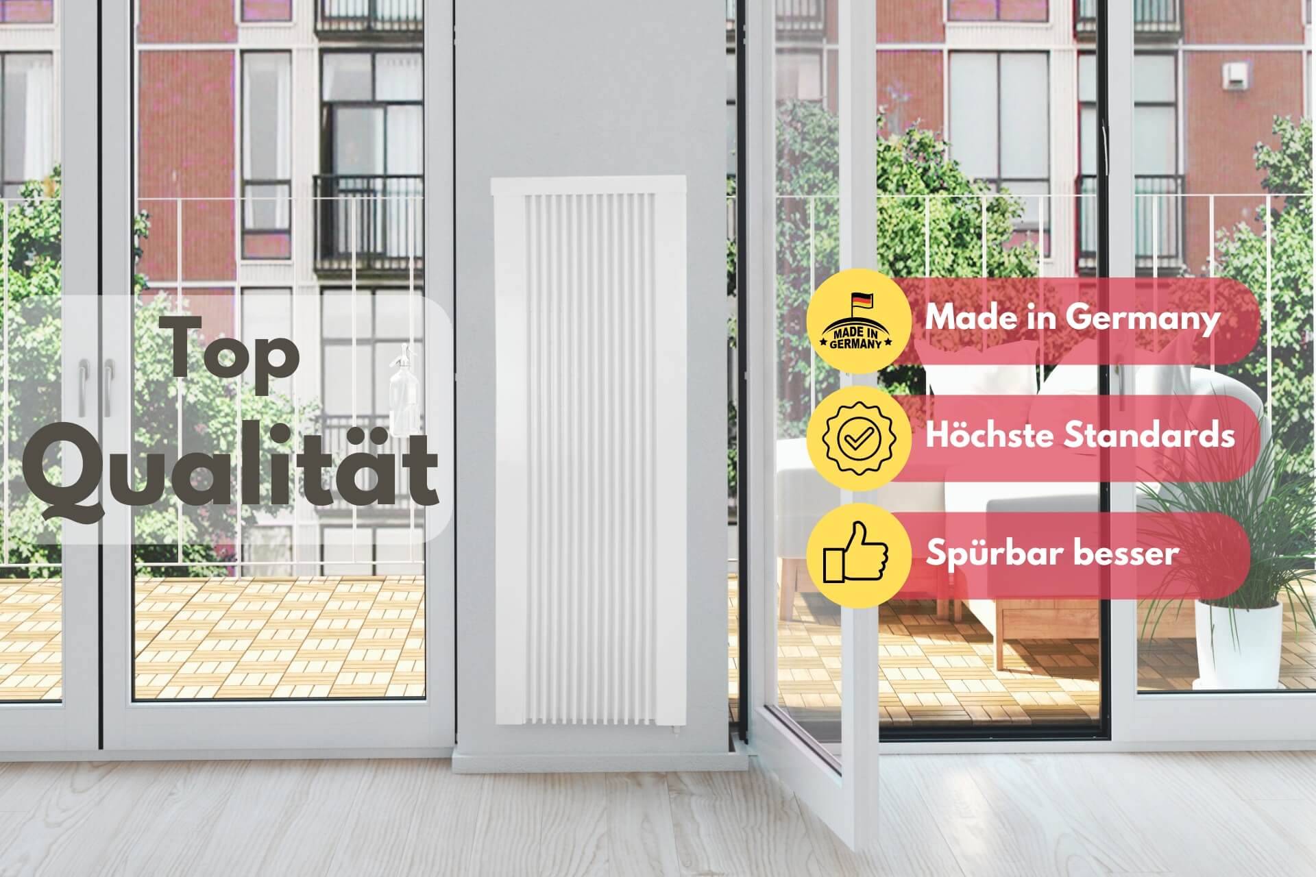 Elektroheizung areo smart up hohe Flächenspeicherheizung 1500 Watt - digitales Thermostat mit LCD-Display - Option zur Appsteuerung von eVARMO