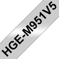 Brother HGE-M951V5 - Schwarz auf Silber - Rolle (2,4 cm x 8 m)