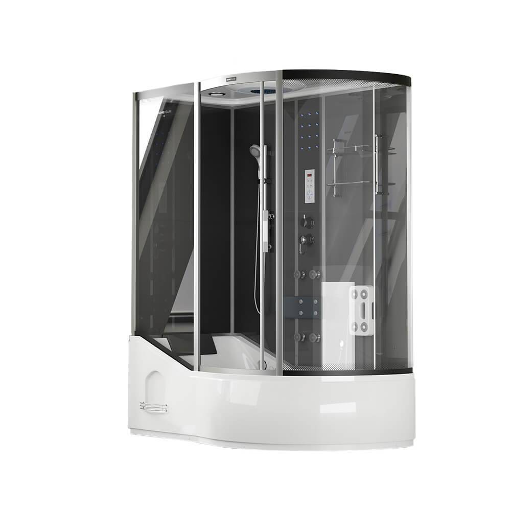 DUSCHKABINE ALLIN 2IN1 - Seitenauslage: Rechts, Farbe: Schwarz