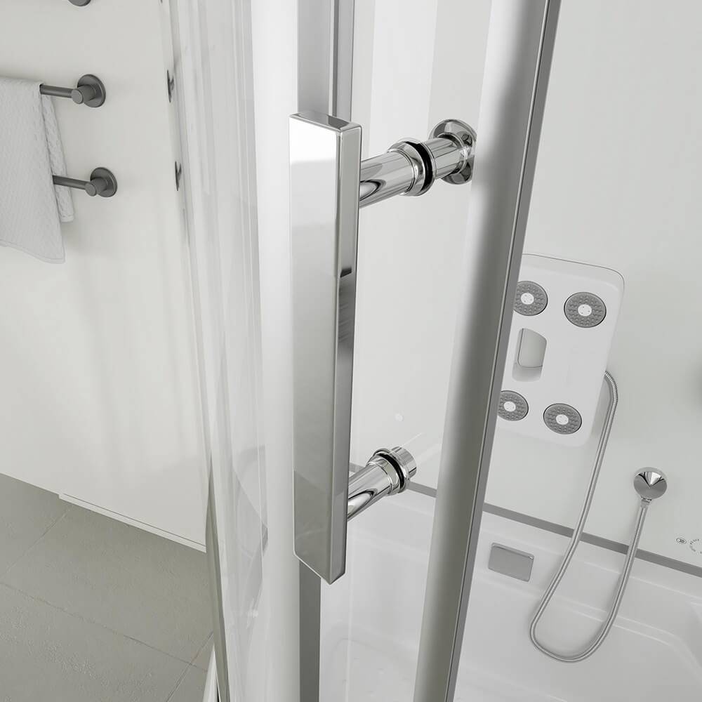 DUSCHKABINE ALLIN 2IN1 - Seitenauslage: Links, Farbe: Weiß