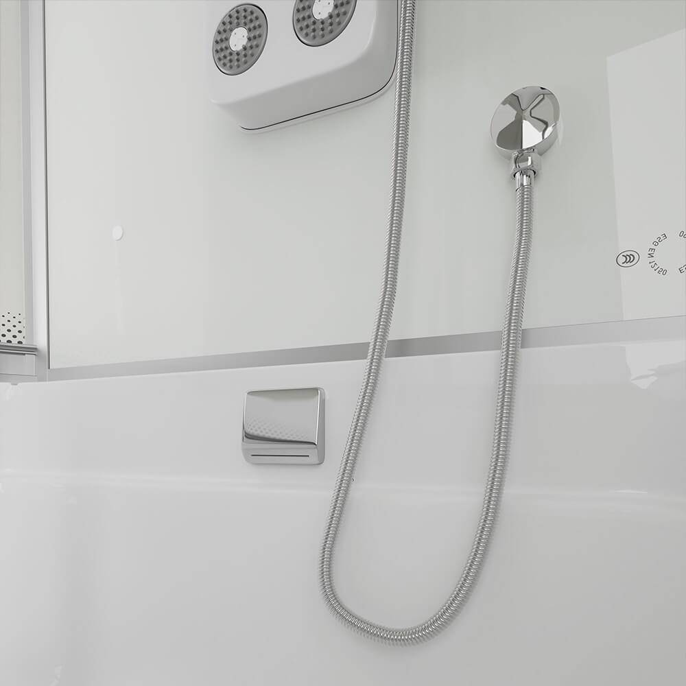 DUSCHKABINE ALLIN 2IN1 - Seitenauslage: Links, Farbe: Weiß