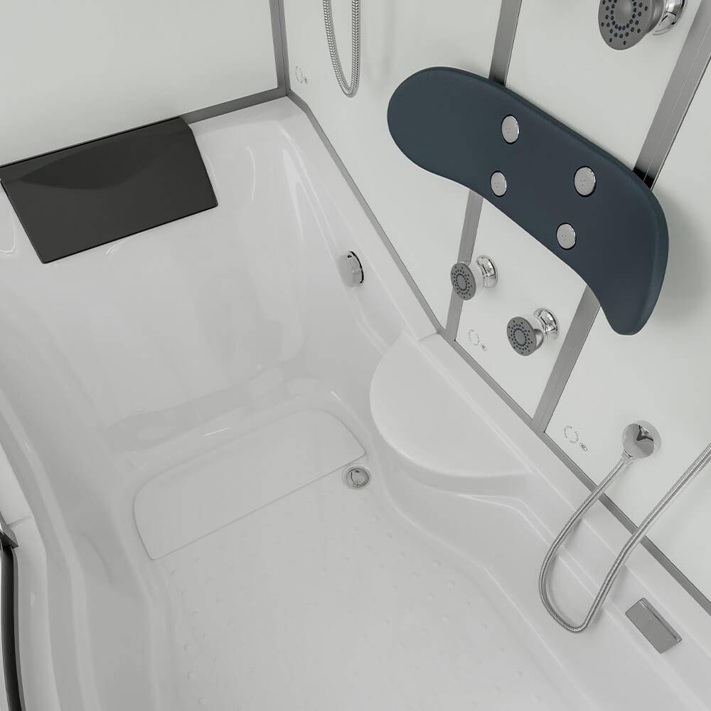 DUSCHKABINE ALLIN 2IN1 - Seitenauslage: Rechts, Farbe: Weiß