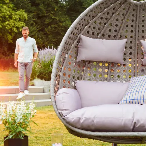 HÄNGESESSEL TWIN - Farbe: Grau, Ausstattung: Mit Regenabdeckung HÄNGESESSEL TWIN - Farbe: Grau, Ausstattung: Mit Regenabdeckung