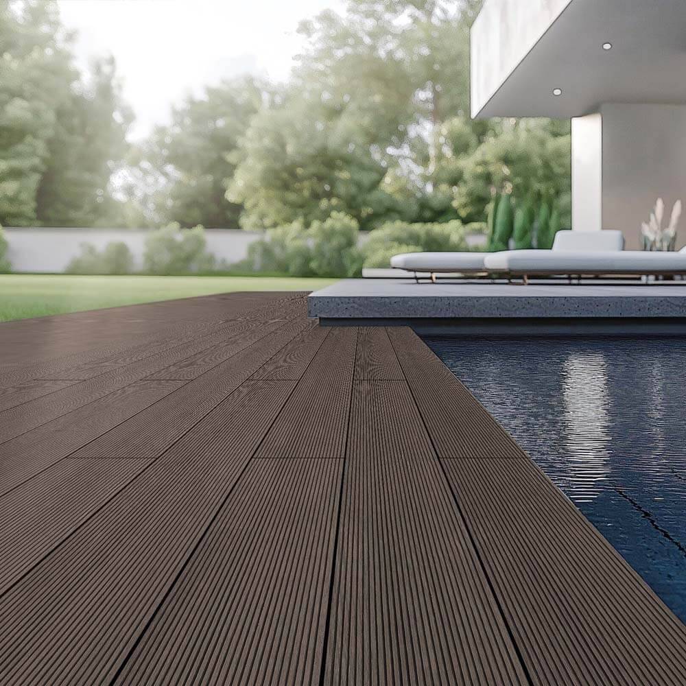 TERRASSENDIELEN SAMANA - Farbe: Dunkelbraun, Fläche: 50 m²