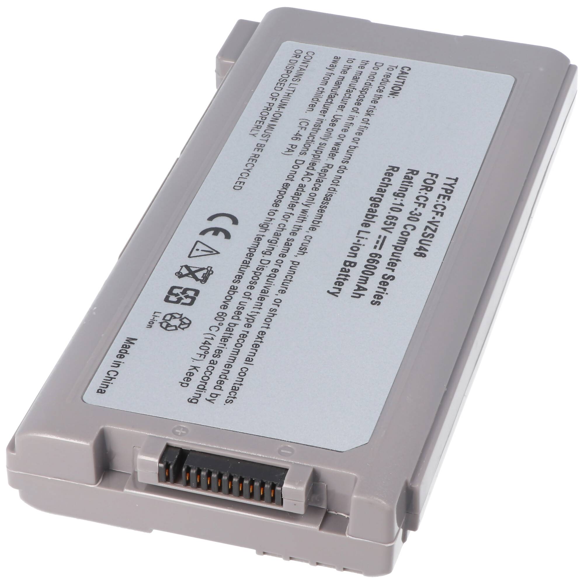 Akku passend für Panasonic Toughbook CF-30 Akku VZSU46 10,65 Volt, 6600mAh
