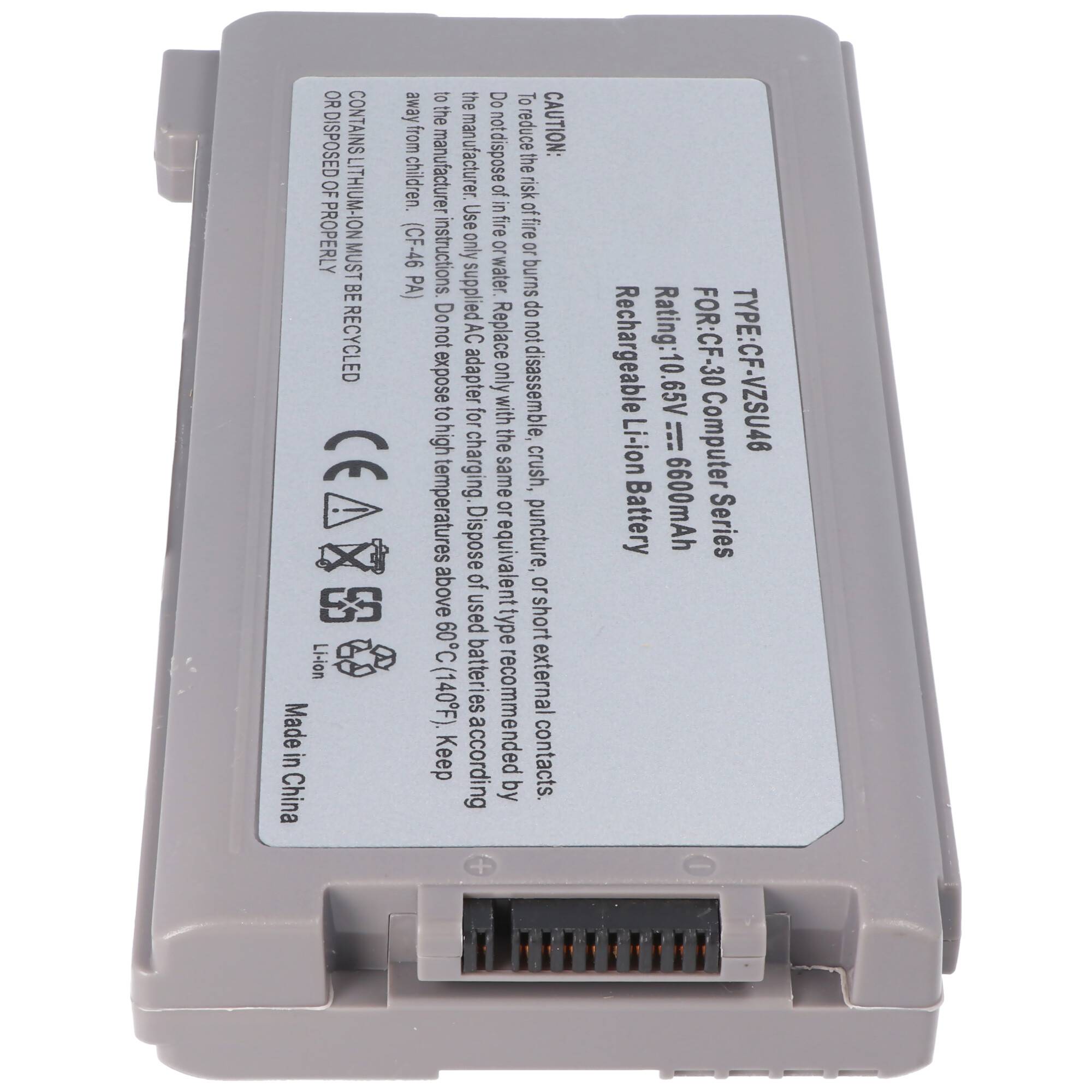 Akku passend für Panasonic Toughbook CF-30 Akku VZSU46 10,65 Volt, 6600mAh