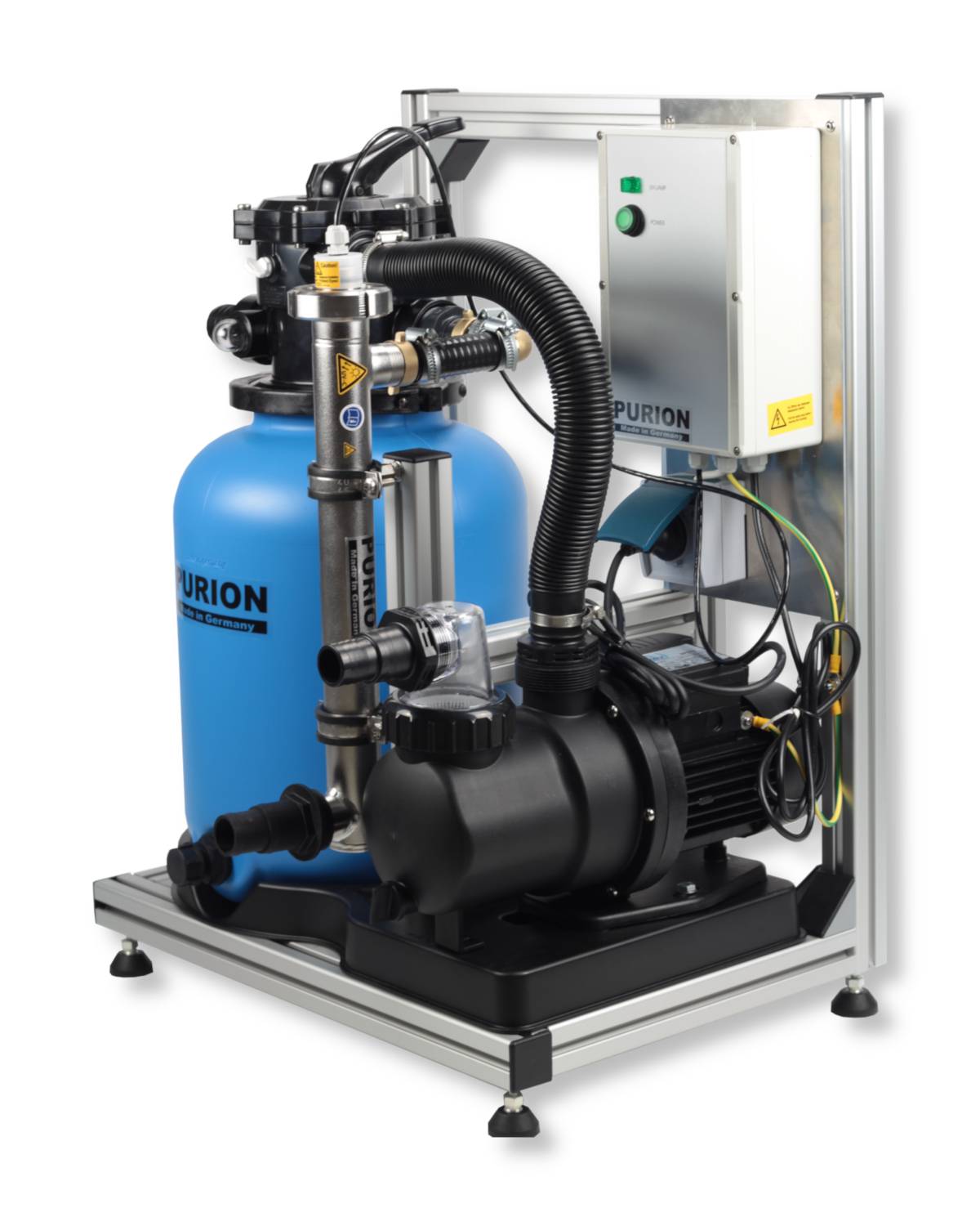 PURION Pool 20 hochwertige Poolanlage 3 in 1 Filtersystem mit Sedimentfilter, Pumpe und hochleistungs UV Lampe