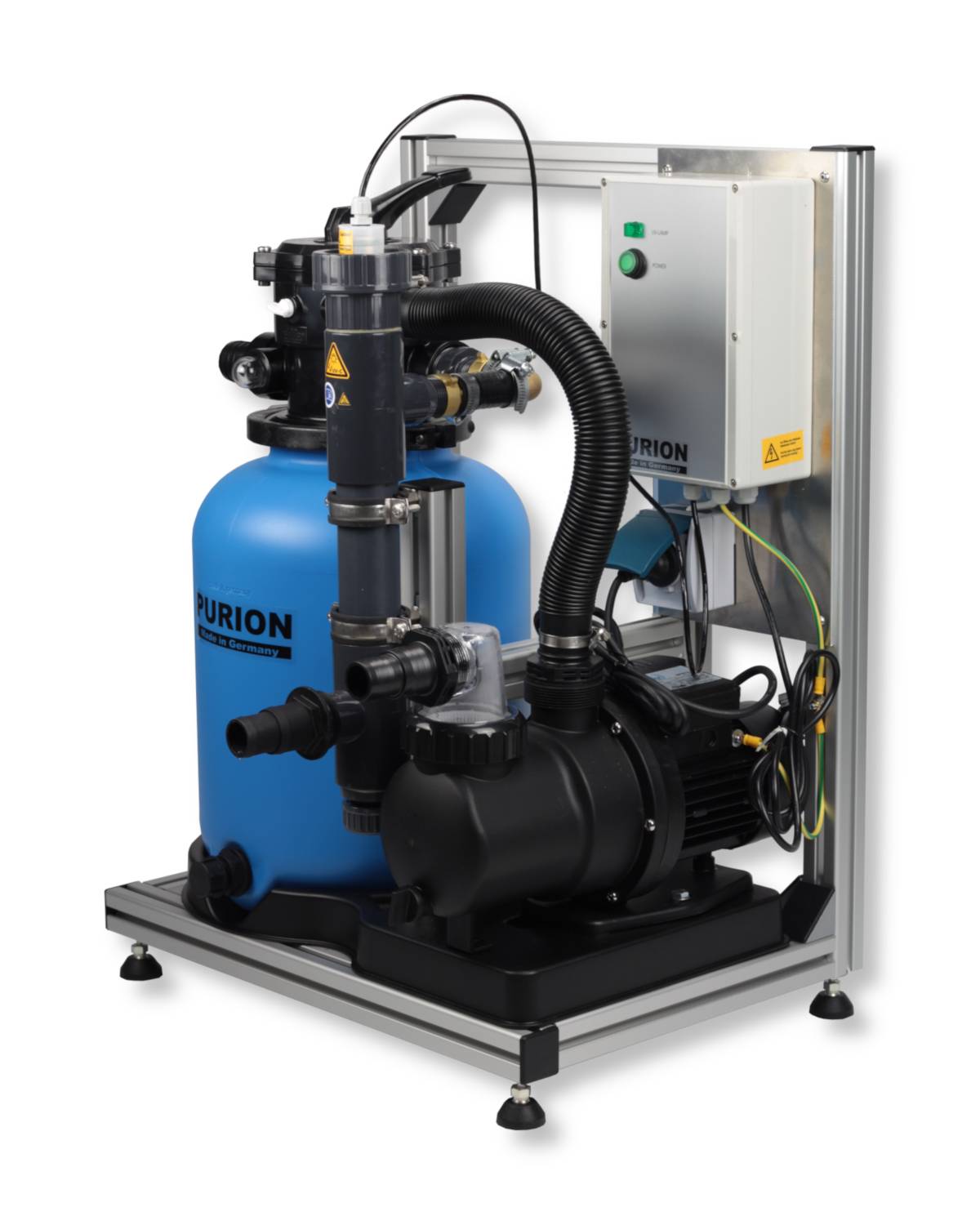 PURION Pool 20 hochwertige Poolanlage 3 in 1 Filtersystem mit Sedimentfilter, Pumpe und hochleistungs UV Lampe (PVC-U)