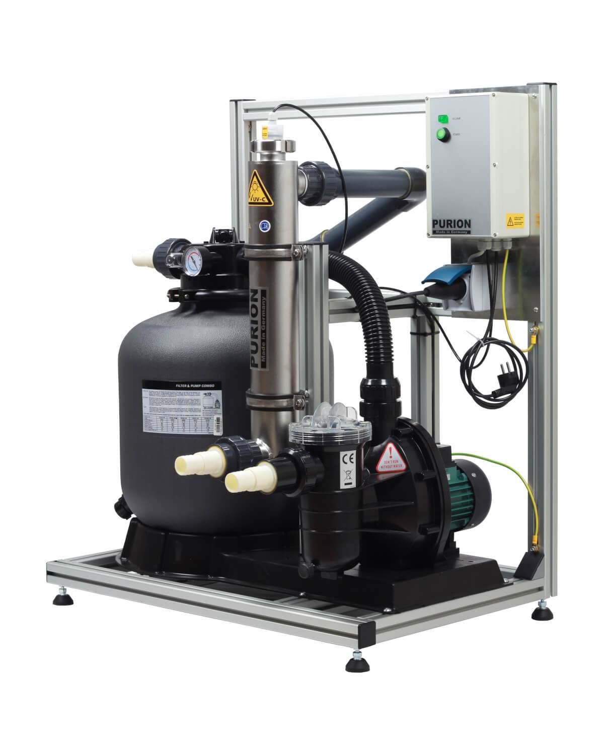 3 in 1 Komplettsystem Pool UV-Filteranlage PURION 40  Pumpe bis zu 40 m³ + Sandfilter mit Lampenlaufzeitmesser