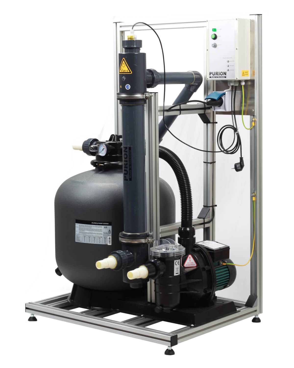 PURION 80 PVC-U Salzwasserpool 3 in 1 Komplettsystem ohne Chemie, bis zu 80m³ Poolgröße