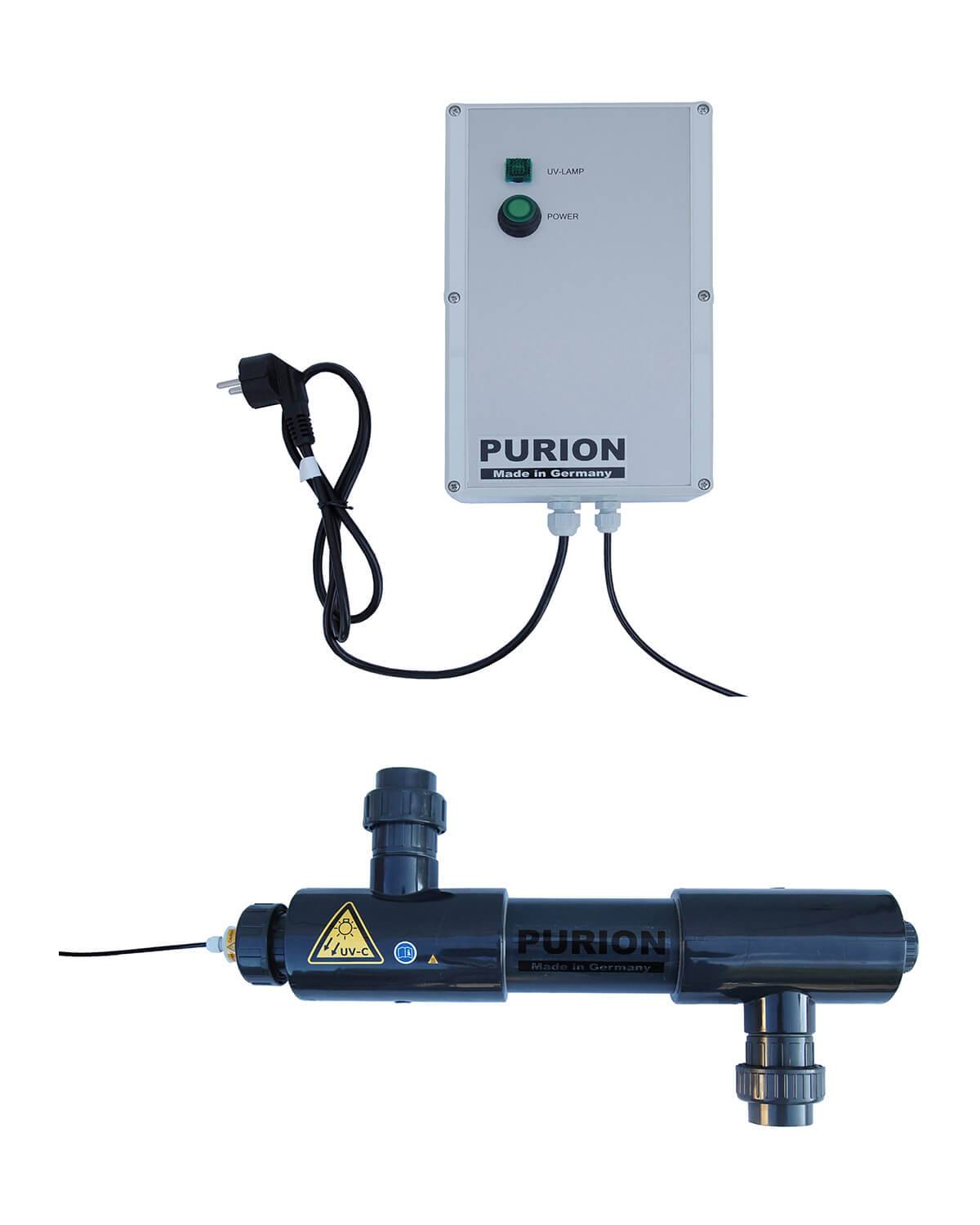 PURION 2001 PVC-U Salzwasserpool Reinigung UV-C Licht 30m³ Pools 8m³/h Durchsatz