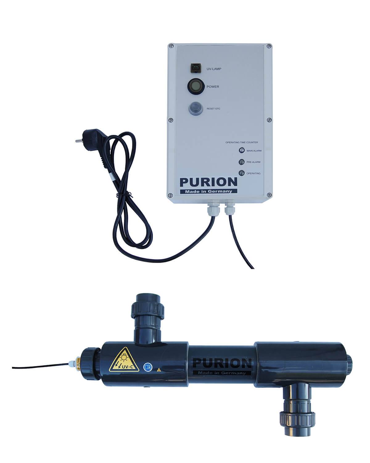 PURION 2001 PVC-U Salzwasserpool Algen vernichten reinigen UV-C 8.000 l/h Durchsatz