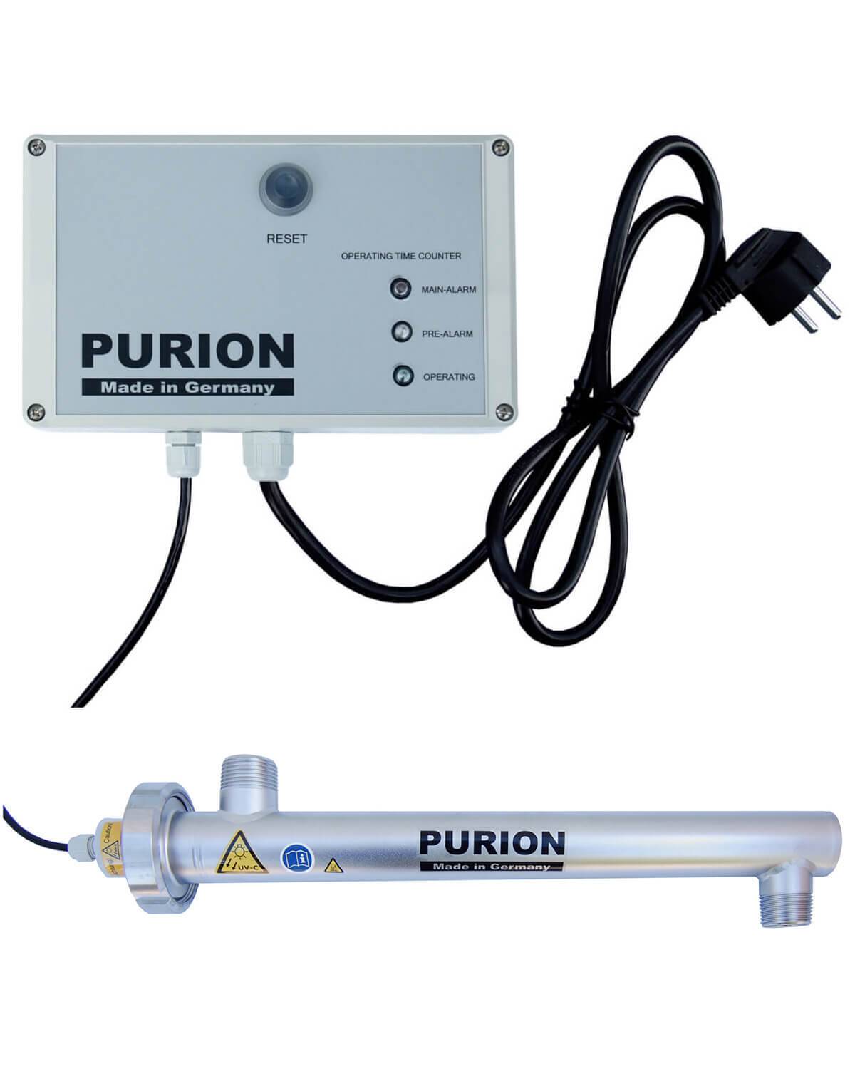 PURION 1000 110 - 240V 17W mit Lampenlaufzeitmesser, Wasserfilter UV-C Anlage Trinkwasser