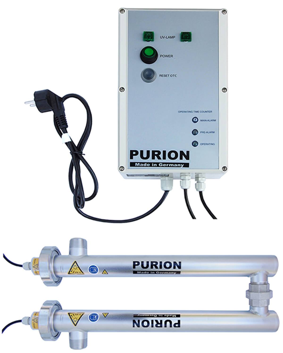 PURION 1000 110-240V DUAL mit Lampenlaufzeitmesser, 2000 l/h UV Leistung