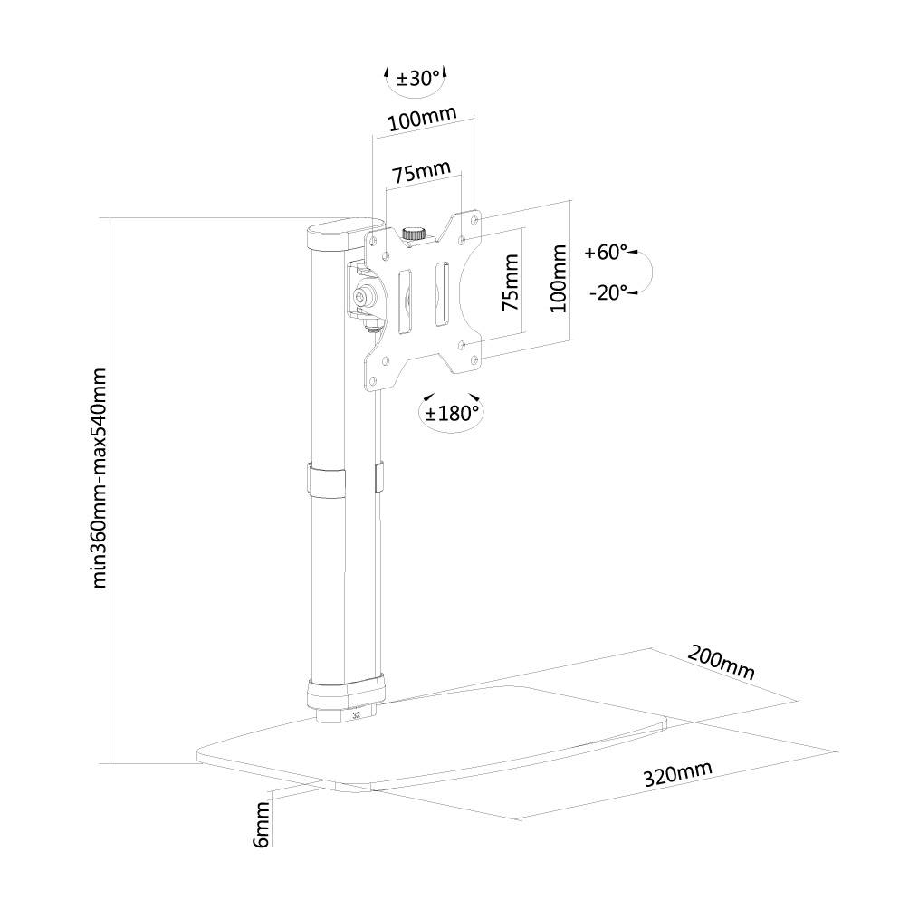 Neomounts by Newstar FPMA-D890 - Aufstellung - für LCD-Display (full-motion)