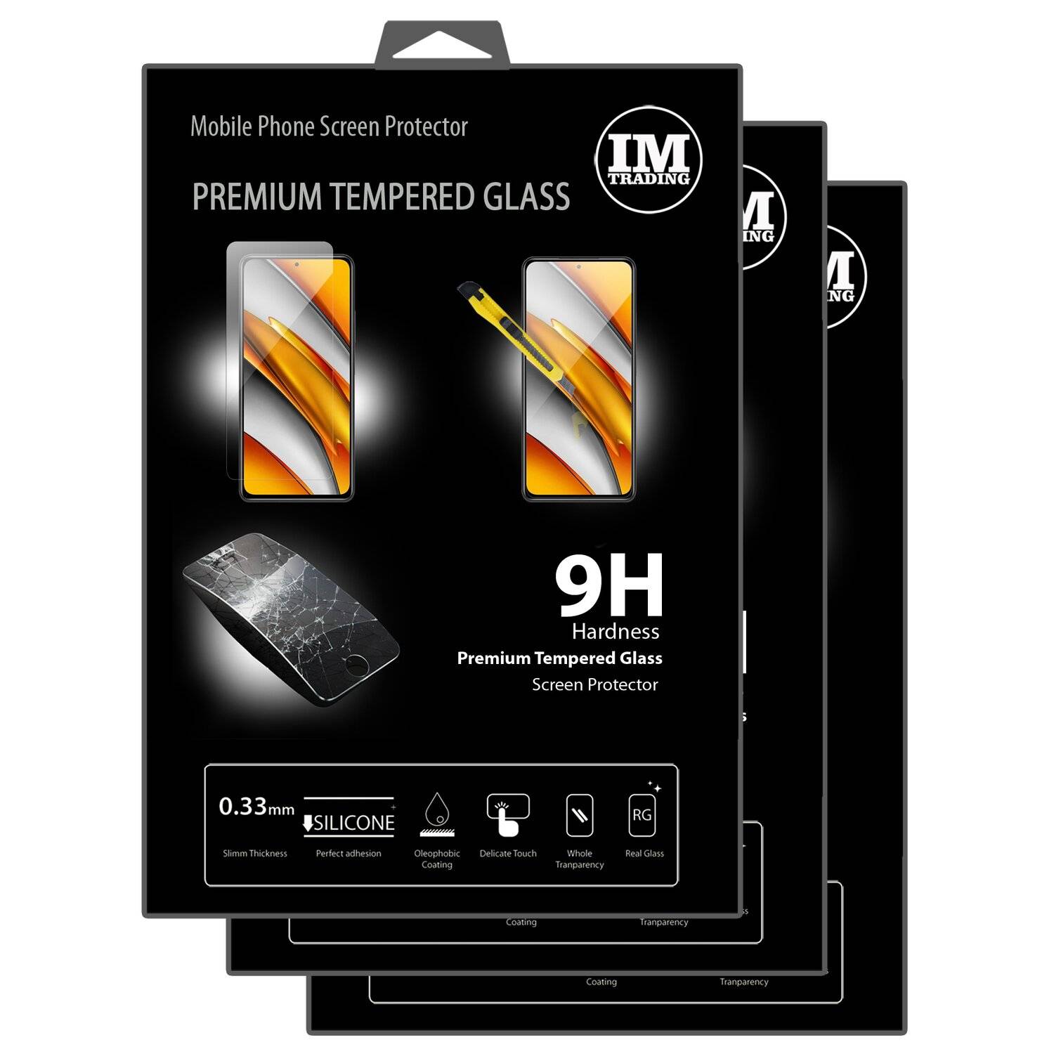 3X Schutz Schutz Glas 9H Tempered Glass Display Schutz Folie Display Glas Screen Protector für XIAOMI POCO F3