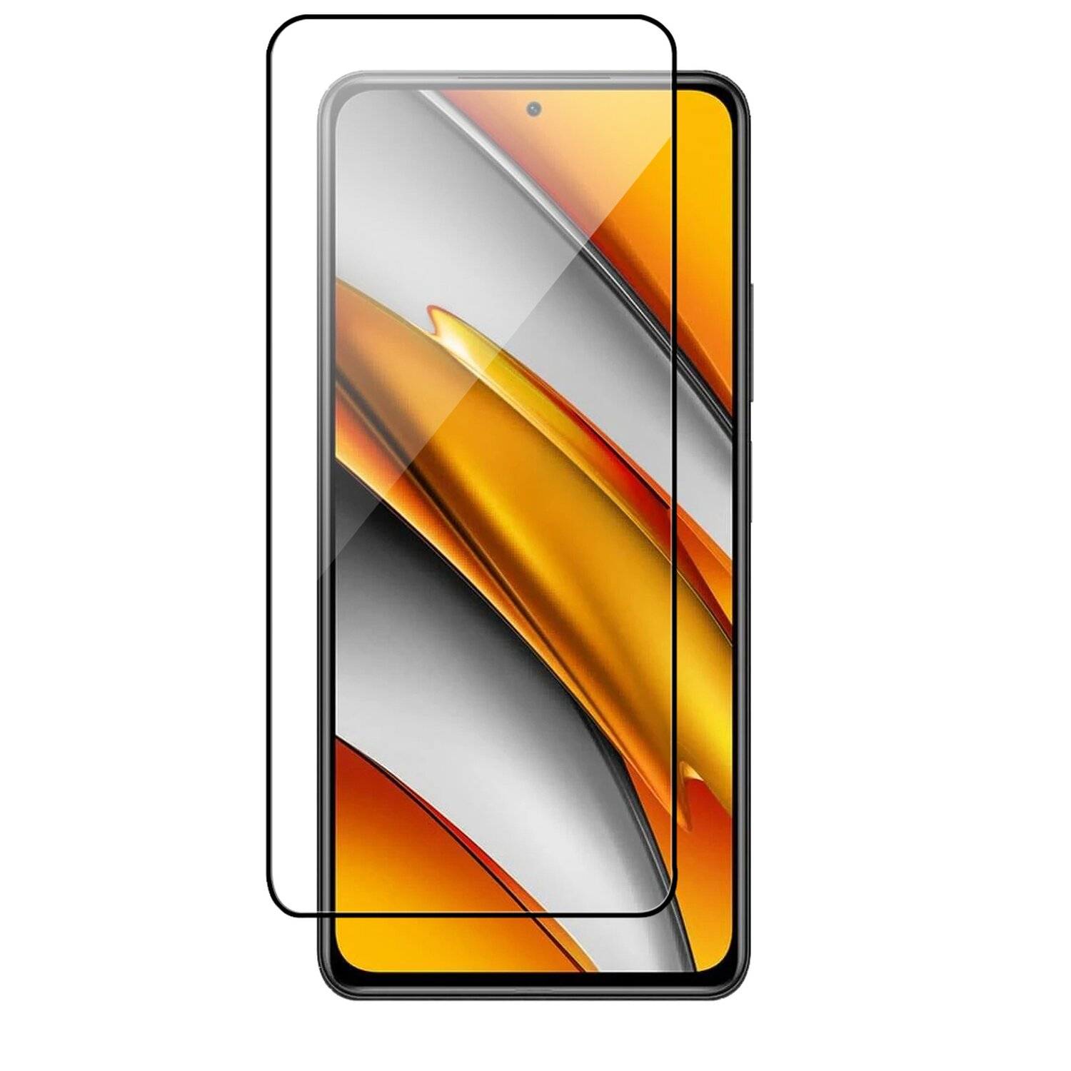 5D Schutz Glas für XIAOMI POCO F3 Curved Schutz Folie Vollständig Klebend und Abdeckung