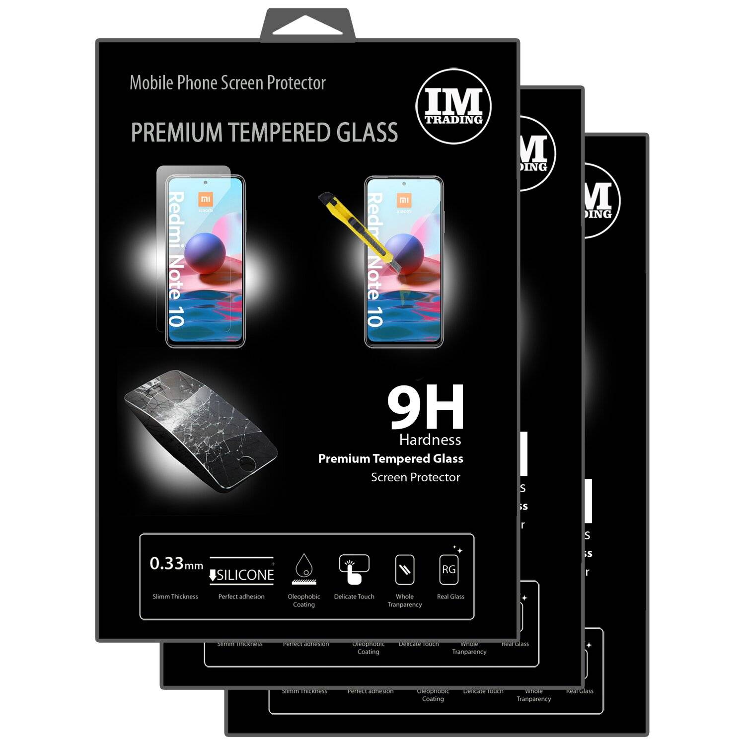 3 Stück Schutzglas 9H für XIAOMI REDMI NOTE 10 / 10s Displayschutzfolie Schutzfolie Passgenau Glas