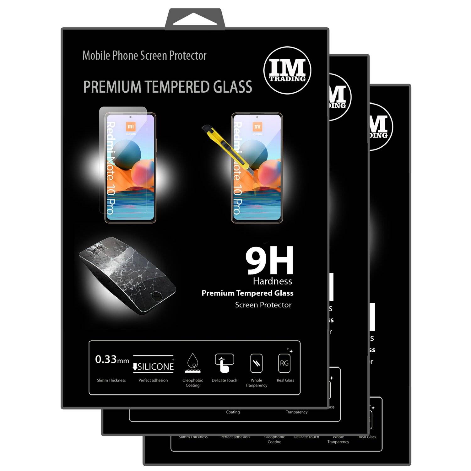3 Stück Schutzglas 9H für XIAOMI REDMI NOTE 10 PRO Displayschutzfolie Schutzfolie Passgenau Glas